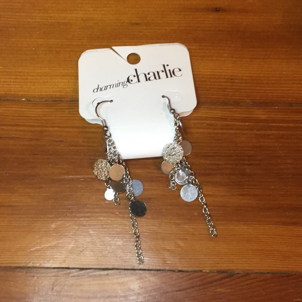 Silver dangle earrings